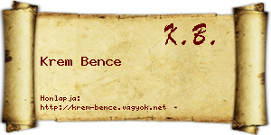 Krem Bence névjegykártya