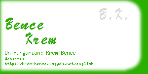 bence krem business card